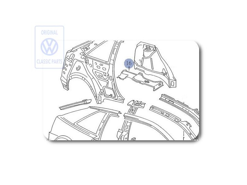 VW Original Refuerzo Para Pasarruedas - 535803427A