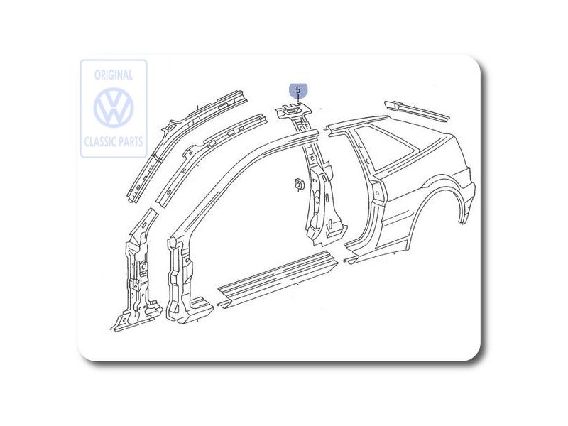 VW Original Refuerzo Para Columna B - 535809611A
