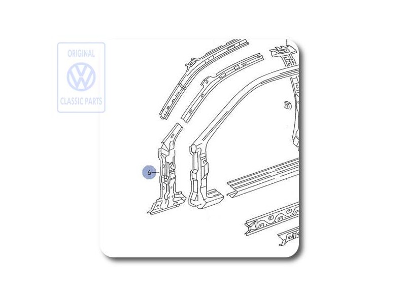 VW Original Refuerzo Para Columna A - 535809621C