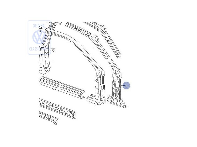 VW Original Refuerzo Para Columna A - 535809622C