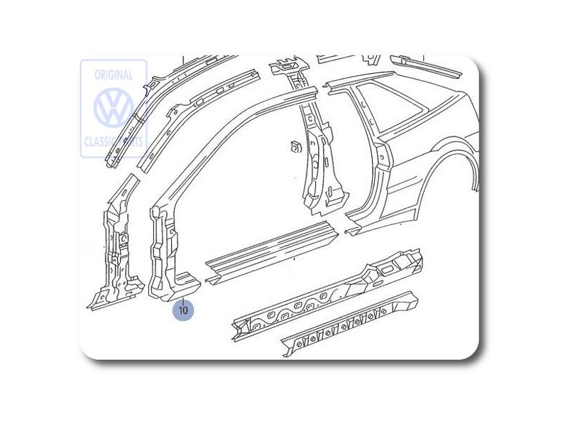 VW Original Pieza De Tramo - Columna A - 535809839A