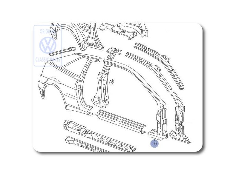 VW Original Pieza De Tramo - Columna A - 535809840A