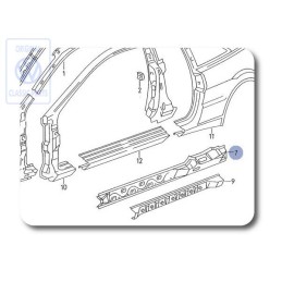VW Original Refuerzo Larguero Inferior - 535810621