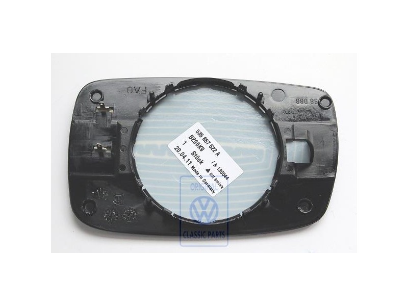 VW Original Cristal Espejo (Convexo) Con Placa Soporte - 535857522A