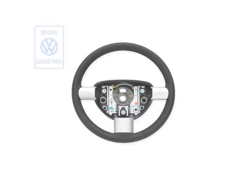 VW Original Volante Direccion Cuero Negro/Naranja - 1C0419091BBNHL