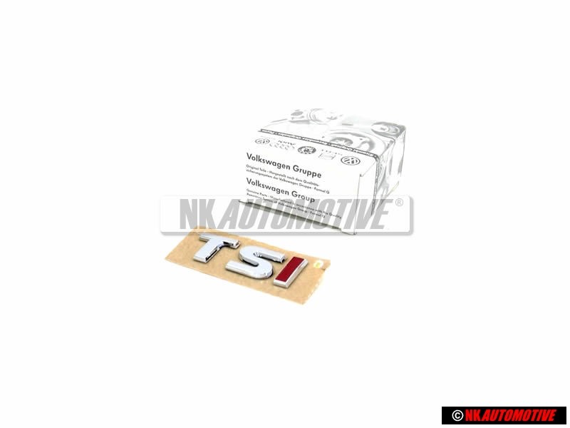 VW Original TSI Trasero Rotulo Insignia Emblema Cromo Rojo - 3AA853675 GQF