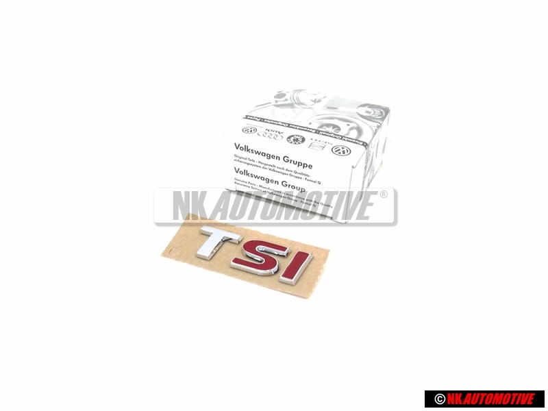 VW Original TSI Trasero Rotulo Insignia Emblema Cromo Rojo - 3AA853675A GQF