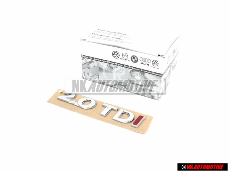 VW Original 2.0 TDI Trasero Rotulo Insignia Emblema Cromo Rojo - 3AA853675F GQF