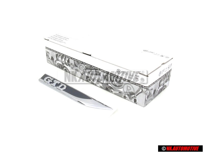 VW Original GTD Lado Rotulo Insignia Emblema Negro Cromo - 5G0853688P CMT