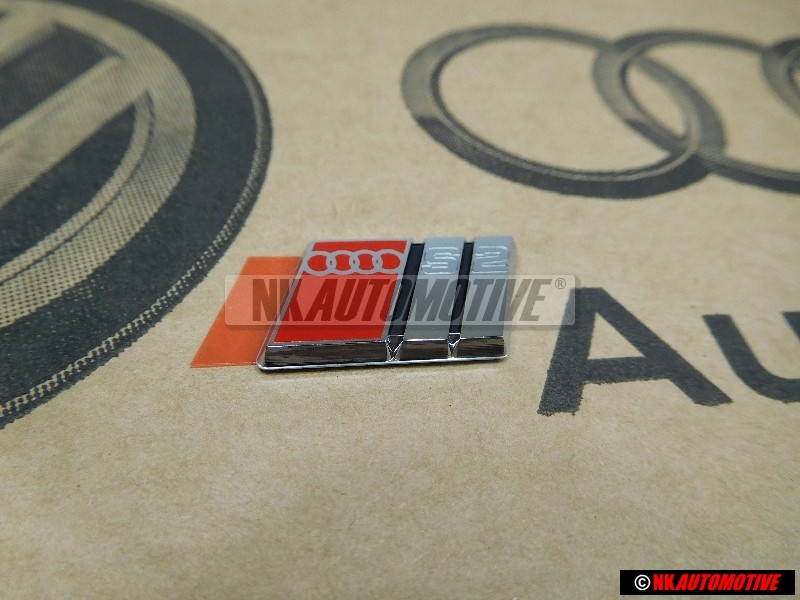 Audi Original S2 Volante Rotulo Insignia Emblema Cromo Rojo - 893419685