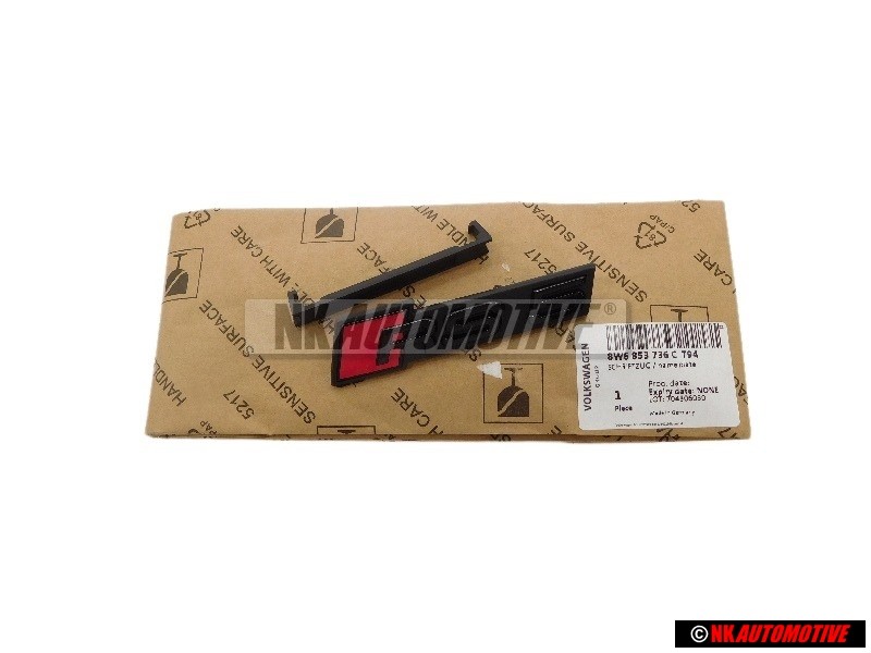 Audi Original RS5 Frente Rotulo Insignia Emblema Negro Rojo - 8W6853736C T94
