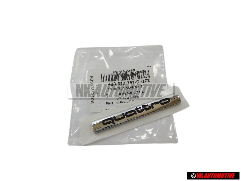 Audi Original QUATTRO Trasero Rotulo Insignia Emblema Cromo - 4B0853737D 2ZZ