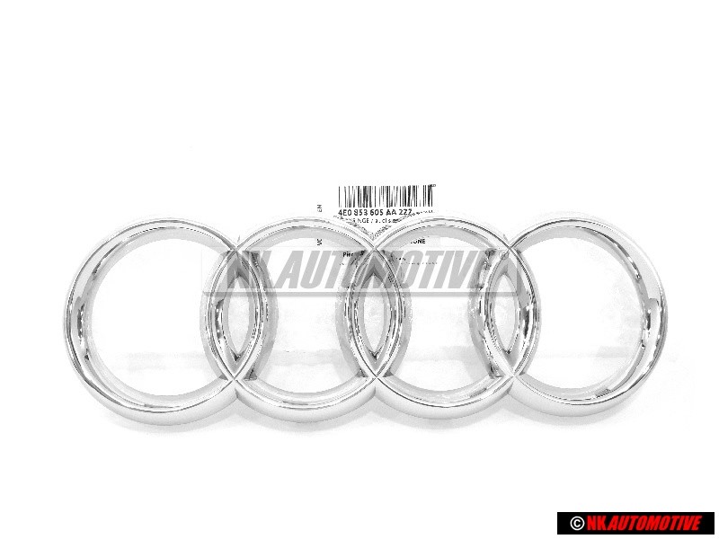 Audi Original Anillos Frente Simbolo Insignia Emblema Cromo - 4E0853605AA2ZZ