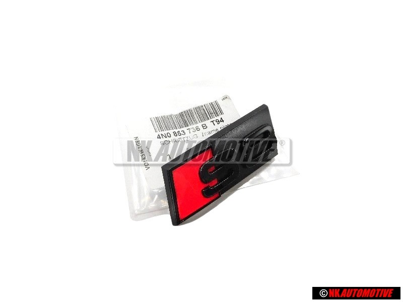 Audi Original S8 Frente Rotulo Insignia Emblema Negro Rojo - 4N0853736B T94