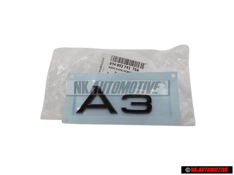 Audi Original A3 Trasero Rotulo Insignia Emblema Negro - 8Y4853741 T94