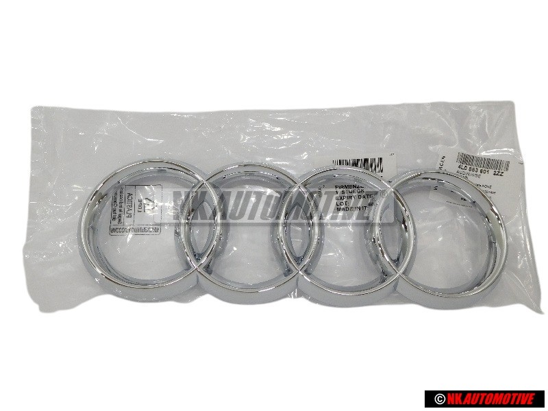 Audi Original Anillos Frente Simbolo Insignia Emblema Cromo - 4L0853601 2ZZ