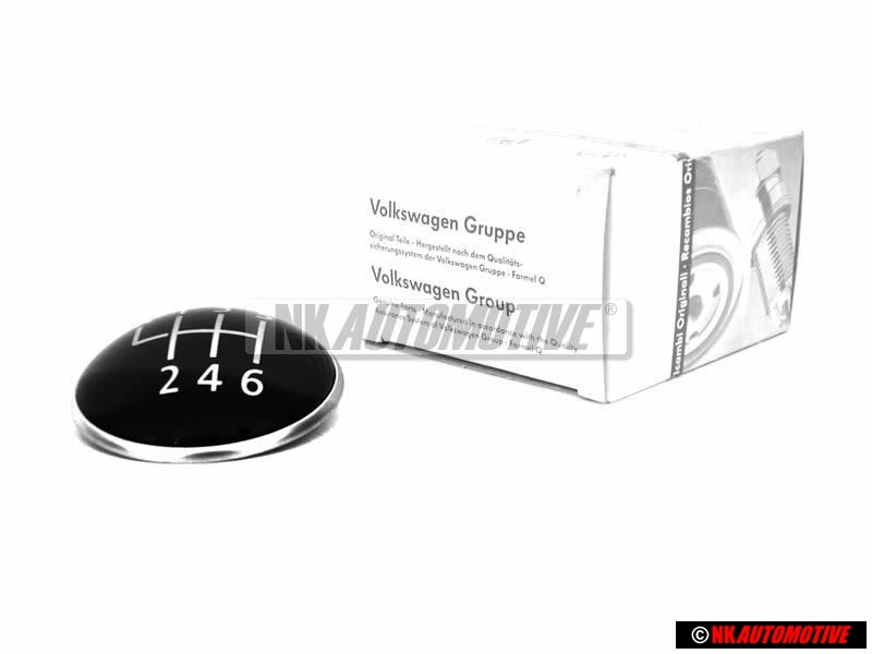 VW Original 6-Velocidades Palanca De Cambio Emblema Negro Cromo - 1K0711144A