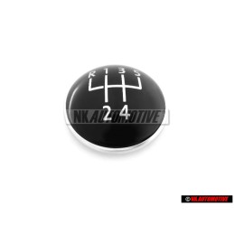 VW Original 5-Velocidades Palanca De Cambio Emblema Negro Cromo - 1K0711144