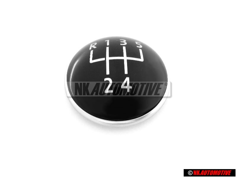 VW Original 5-Velocidades Palanca De Cambio Emblema Negro Cromo - 1K0711144