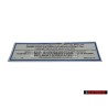 VW Original Adhesivo Air Conditioning Refrigerant R134A - 1HM010211F