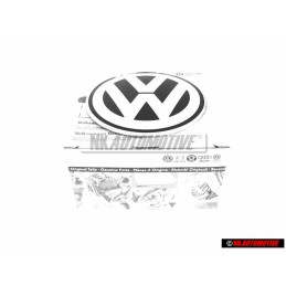 VW Original Trasero Simbolo Insignia Emblema Negro Cromo - 1C0853630K WV9