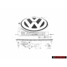 VW Original Trasero Simbolo Insignia Emblema Negro Cromo - 1C0853630K WV9