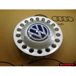 VW Original Tapacubos Plata Brillante/Azul/Blanco - 1C0601149D GTT
