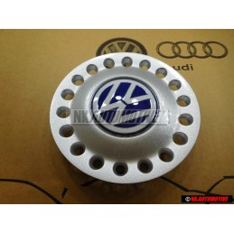 VW Original Tapacubos Plata Brillante/Azul/Blanco - 1C0601149D GTT