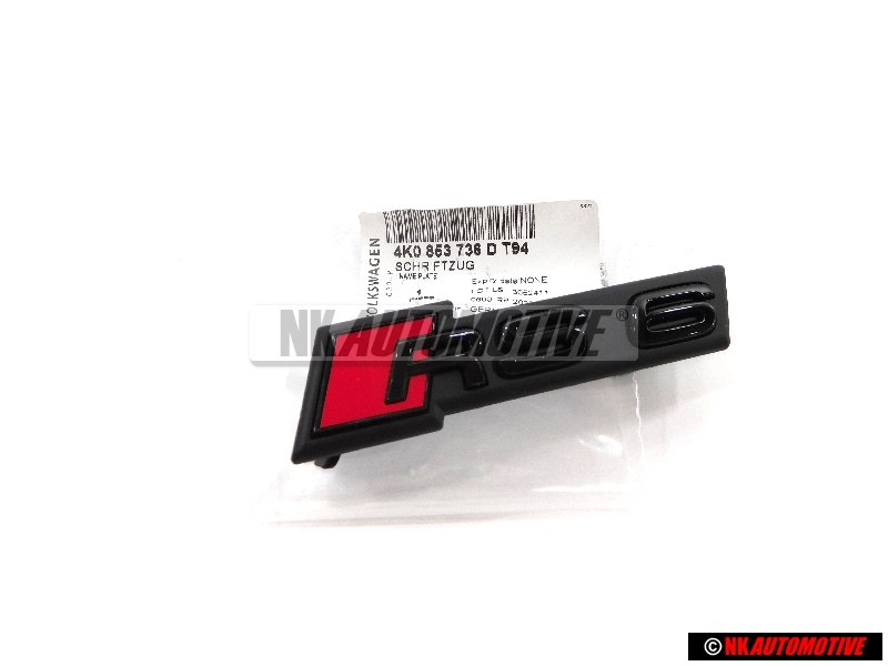 Audi Original RS6 Frente Rotulo Insignia Emblema Negro Rojo - 4K0853736D T94