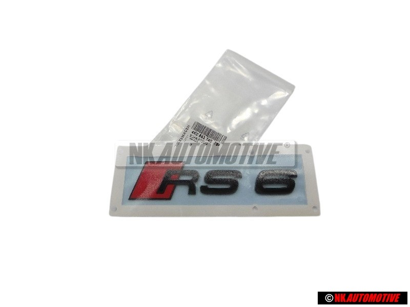 Audi Original RS6 Trasero Rotulo Insignia Emblema Negro Rojo - 4K0853740 T94
