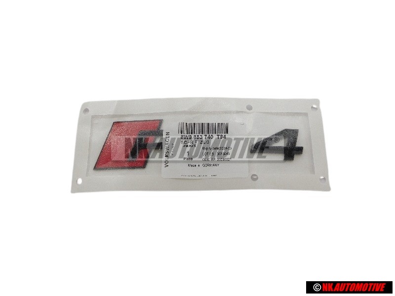 Audi Original RS4 Trasero Rotulo Insignia Emblema Negro Rojo - 8W9853740 T94