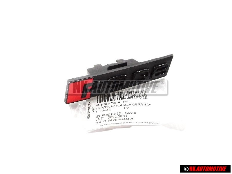 Audi Original RSQ8 Frente Rotulo Insignia Emblema Negro Rojo - 4M8853736A T94