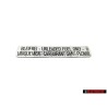 VW Original Adhesivo Unleaded Fuel Only - 175000258