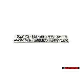 VW Original Adhesivo Unleaded Fuel Only - 176000258A