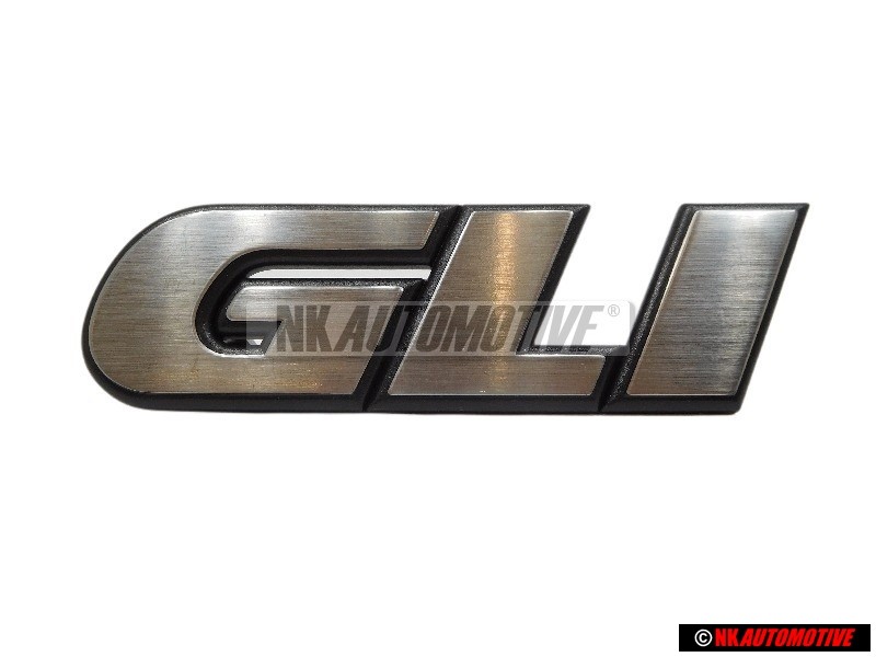 VW Original GLI Frente Rotulo Insignia Emblema Plata Cepillada - 165853679F