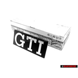 VW Original GTI Frente Rotulo Insignia Emblema Plata Cepillada - 171853679 GX2