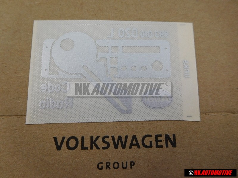 VW Original Placa 'Radiocodificacion' - 893010020L
