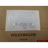 VW Original Placa 'Radiocodificacion' - 893010020L