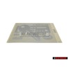 VW Original Placa 'Radiocodificacion' - 893010020L