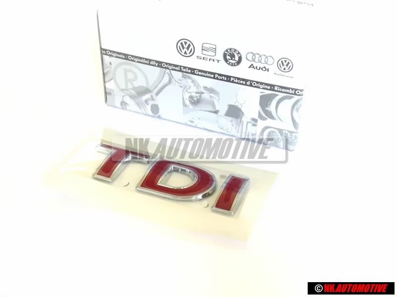 VW Original TDI Trasero Rotulo Insignia Emblema Rojo - 1J0853675ACGQF