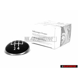 VW Original 5-Velocidades Palanca De Cambio Emblema Negro Cromo - 1K0711144H
