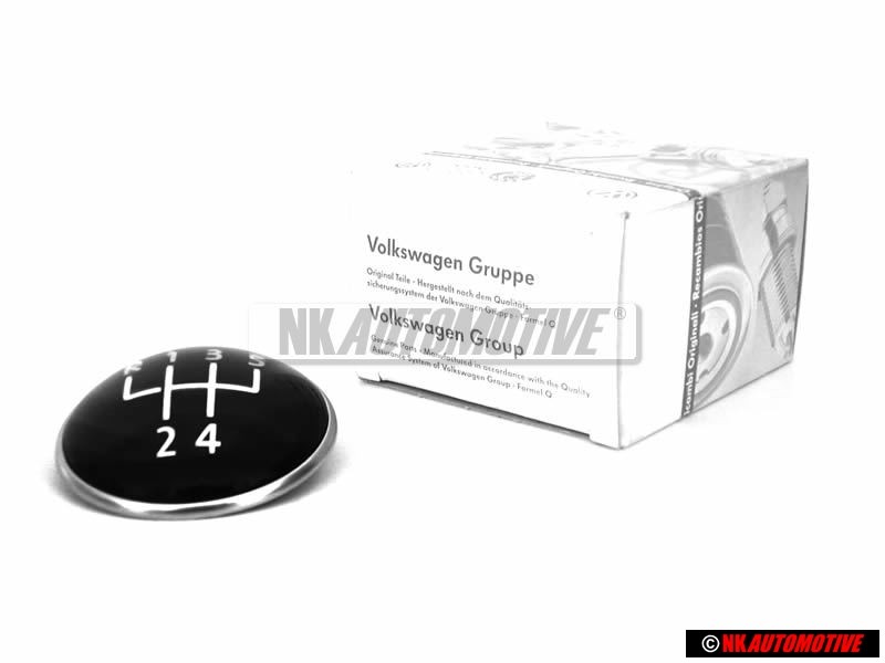 VW Original 5-Velocidades Palanca De Cambio Emblema Negro Cromo - 1K0711144H