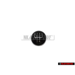 VW Original 5-Velocidades Palanca De Cambio Emblema Negro Cromo - 1K0711144H