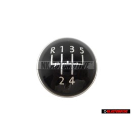VW Original 5-Velocidades Palanca De Cambio Emblema Negro Cromo - 1K0711144H