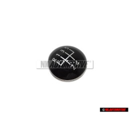 VW Original 5-Velocidades Palanca De Cambio Emblema Negro Cromo - 1K0711144H
