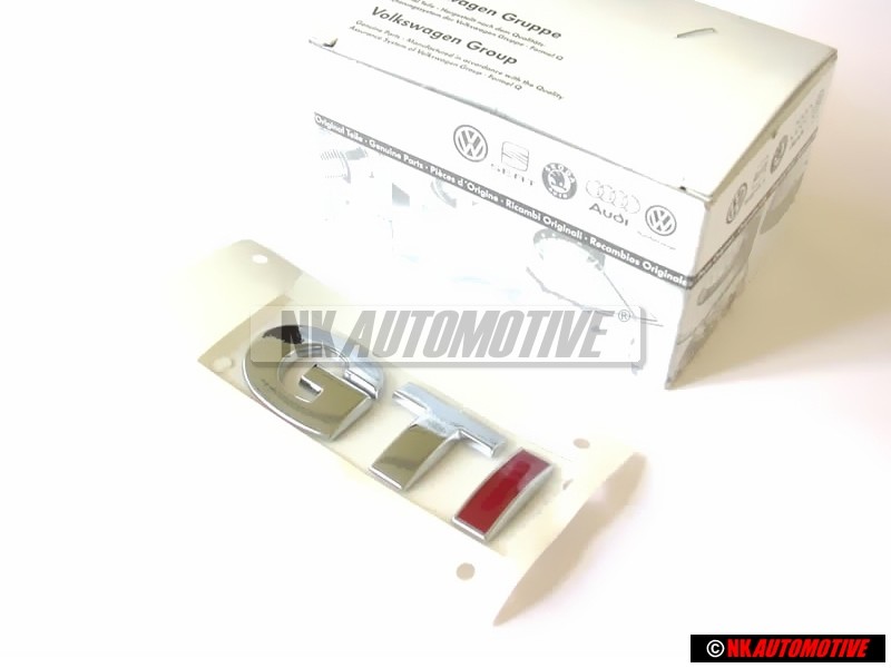 VW Original GTI Trasero Rotulo Insignia Emblema Cromo Rojo - 1J0853675AHGQF