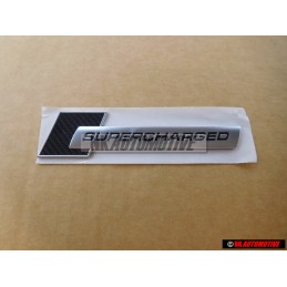 Audi Original SUPERCHARGED Lado Rotulo Insignia Emblema Negro Cromo - 4F0853601