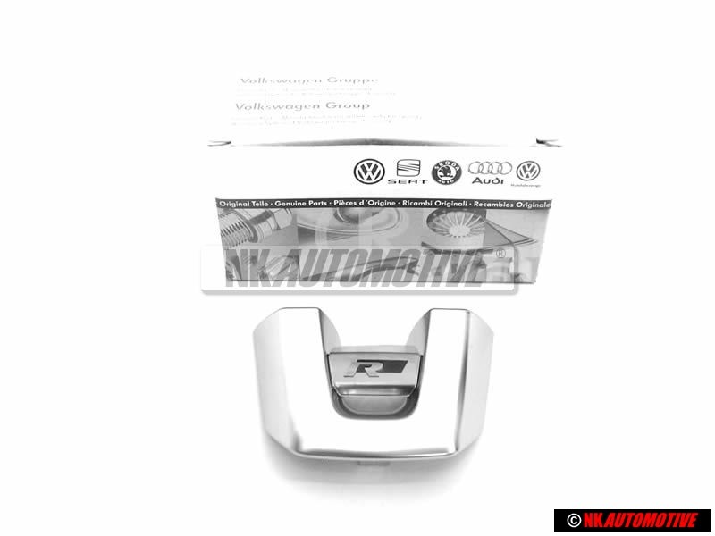 VW Original R Volante Rotulo Insignia Emblema Aluminio - 1K8419685B POP