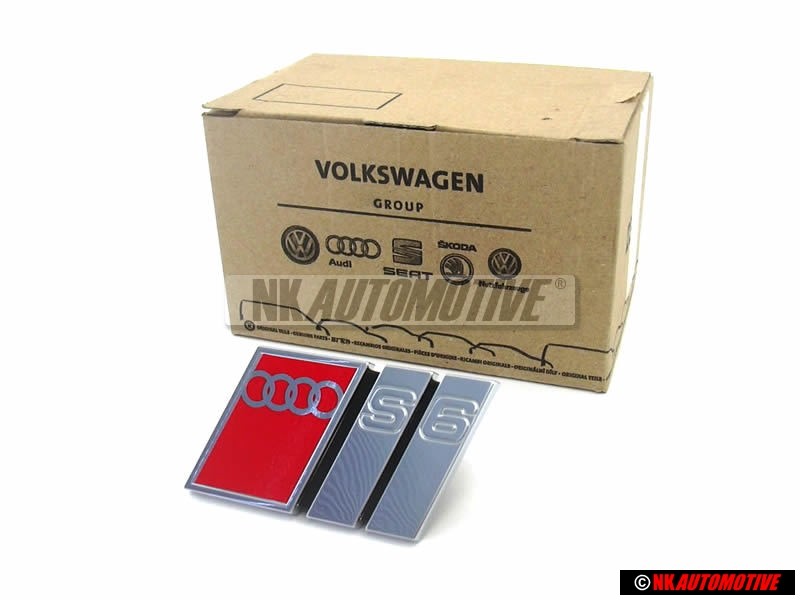 Audi Original S6 Frente Rotulo Insignia Emblema Cromo Rojo - 4A5853736C 2ZZ