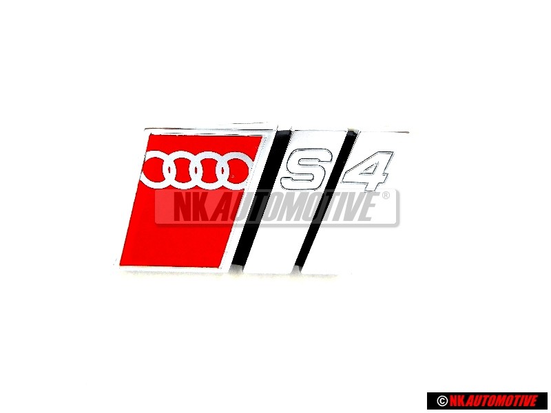 Audi Original S4 Frente Rotulo Insignia Emblema Cromo Rojo - 8D0853736C 2ZZ